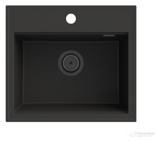 Gamma Modern 5055, 1-komorový granitový dřez 560x500x210 mm, černá, GMA-ZM-55-BK
