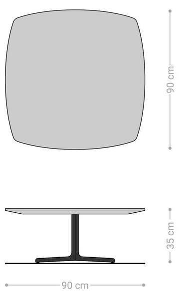 DELIFE Konferenční stolek Talita 90x90 cm olše přírodní kov titanový efektový povrch