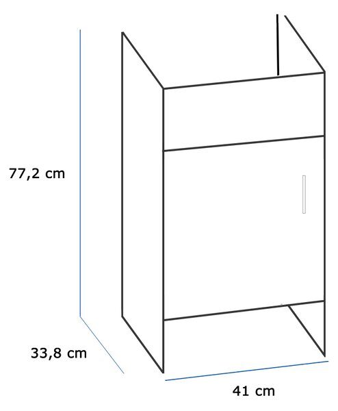 Gamma Gamma, skříňka pod výlevku MANTA MINI 77,2x33,8x41 cm, bílá, GMA-SZPCV