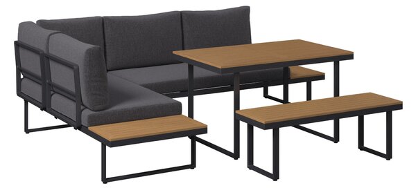 TERASOVÁ SEDACÍ SOUPRAVA 4dílné, kov, plast, textil Ambia Garden - Online Only zahradní nábytek, Online Only