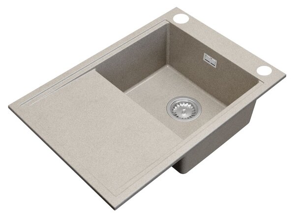 Gamma Design 7050, 1-komorový granitový dřez 700x480x205 mm, béžová, GMA-ZLE000126