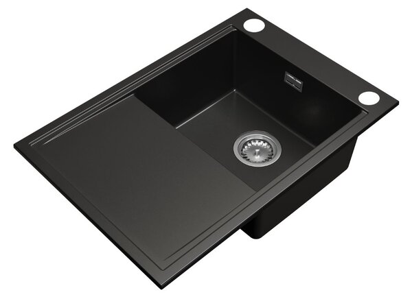 Gamma Design 7050, 1-komorový granitový dřez 700x480x205 mm, černá, GMA-ZLE000129