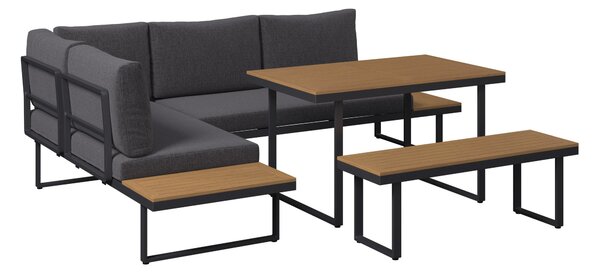TERASOVÁ SEDACÍ SOUPRAVA 4dílné, kov, plast, textil Ambia Garden - Online Only zahradní nábytek, Online Only