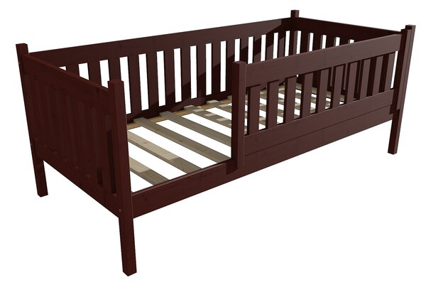 Vomaks Dětská postel M 012 NEW* se zábranou Rozměr: 70 x 160 cm, Povrchová úprava: moření ořech