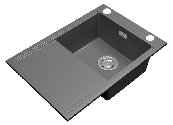 Gamma Design 7050, 1-komorový granitový dřez 700x480x205 mm, šedá, GMA-ZLE000132