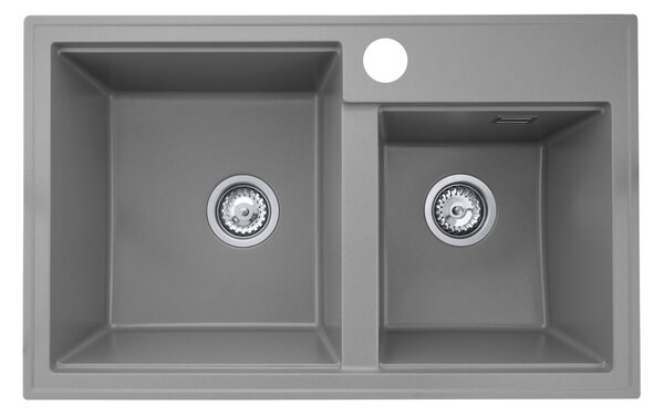 Gamma Modern 8020, 2-komorový granitový dřez 795x495x210 mm, šedá, GMA-KAT00048