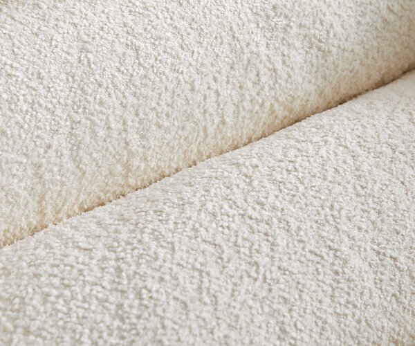 DELIFE Boxspring postel Dream-Well bouclé krémovo-bílá 200x200 cm s taštičkovou pružinovou matrací a visco topperem