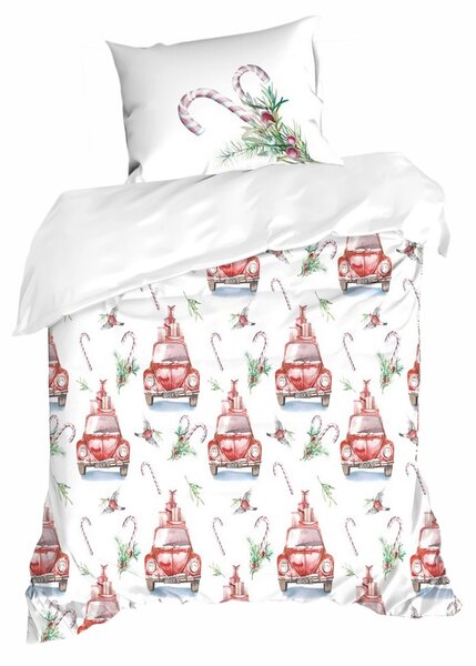 VÁNOČNÍ POVLEČENÍ Z MIKROVLÁKNA CANDY 200X220 CM, 2KS 70X80 CM VZOROVANÉ
