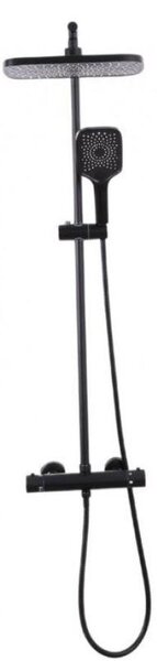 Erga Sami, sprchová souprava s termostatickou baterií, hlavovou a ruční sprchovou hlavicí, černá matná, ERG-YKA-BP.SAMI-THERM-30-BLK