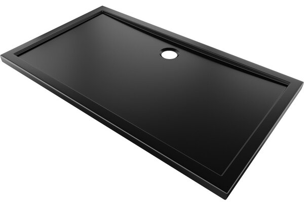 Mexen, Mexen Flow obdélníková sprchová vanička slim 140 x 70 cm, černá matná, 46R707014