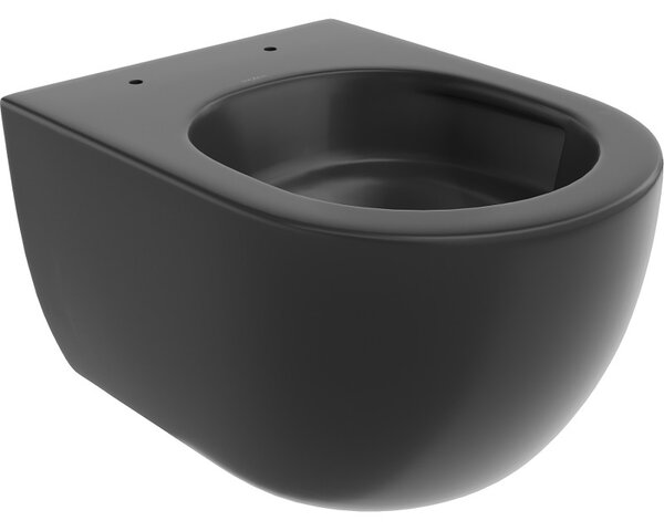 Mexen Carmen, závěsná WC mísa 490x365x340 mm, Rimless Tornádo, černá matná, 3388XX85T