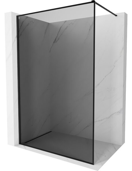 Mexen, Mexen Kioto-XF sprchová stěna s rámem 50 x 202 cm, grafit 10 mm, černá - 800-050-104-70-40-X