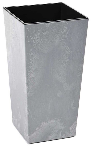 PLASTOVÝ KVĚTINÁČ PORTO 68X35X35 CM IMITACE BETONU ŠEDÁ