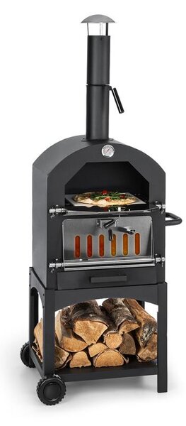 Klarstein Pizzaiolo Perfetto, pec na pizzu, 30,5 x 30,5 cm, pravý kámen, ocel 1,2 mm, mobilní