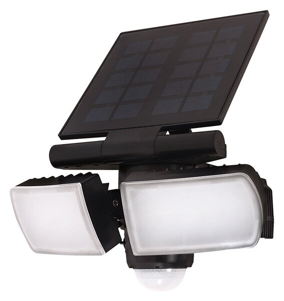 SOLIGHT LED solární osvětlení se senzorem 8W/600Lm/Li-Ion 3,7V-2000mAh/IP44, černé