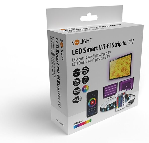 SOLIGHT LED WIFI smart RGB pásek pro TV, 4x50cm, USB