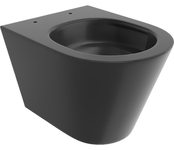Mexen Rico, závěsná WC mísa 490x360x370 mm, Rimless Tornádo, černá matná, 3372XX85T