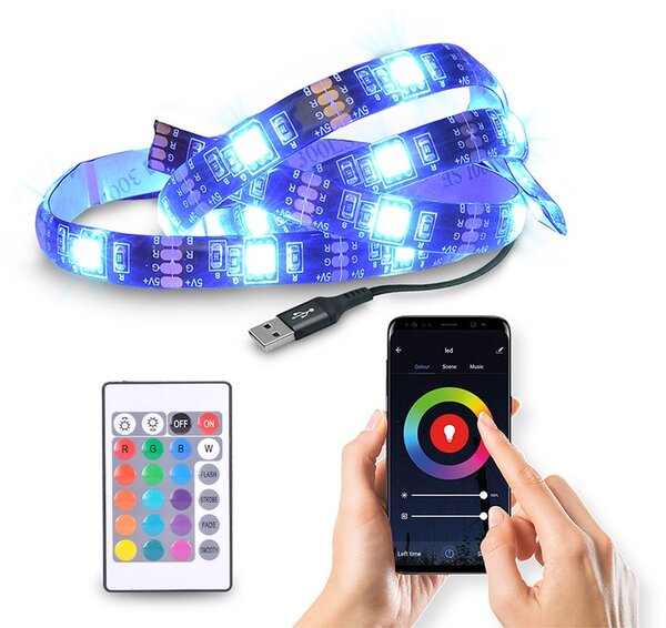 SOLIGHT LED WIFI smart RGB pásek pro TV, 4x50cm, USB