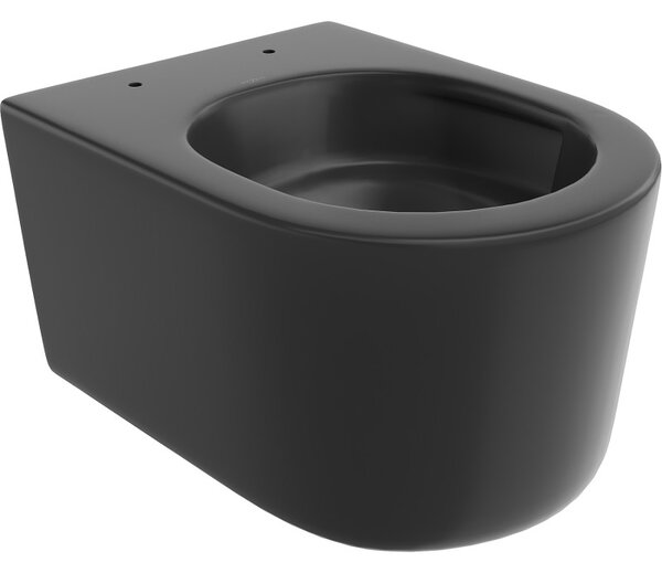 Mexen Sofia, závěsná WC mísa 490x360x355 mm, Rimless Tornádo, černá matná, 3354XX85T