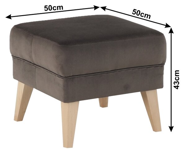 KONDELA Taburet, taupe-šedohnědá / buk, RODEZA
