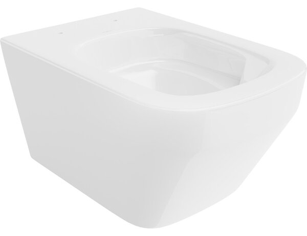 Mexen Riva, závěsná WC mísa 555x370x335 mm, Rimless Tornádo, bílá lesklá, 3363XX00T
