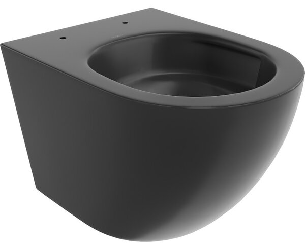 Mexen Lena, závěsná WC mísa 490x360x340 mm, Rimless Tornádo, černá matná, 3322XX85T