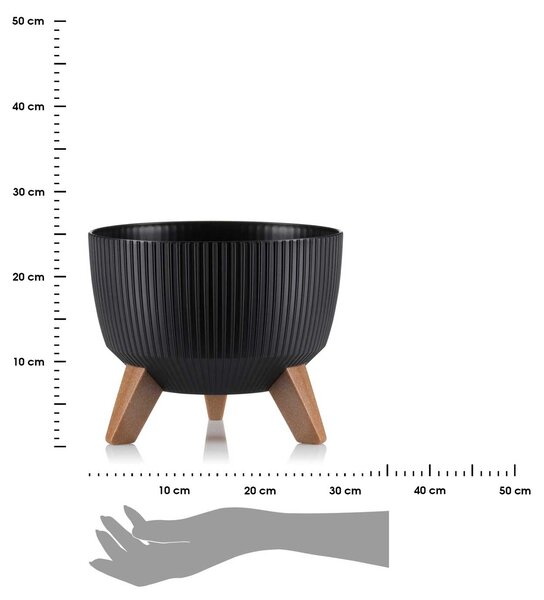 PLASTOVÝ KVĚTINÁČ ROSA LINEA ECO 18X29 CM ČERNÁ