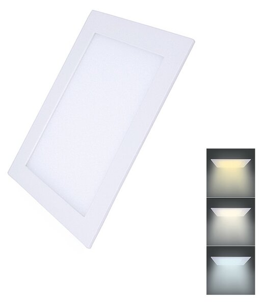 SOLIGHT LED mini panel CCT, podhledový, 12W, 900lm, 3000K, 4000K, 6000K, čtvercový