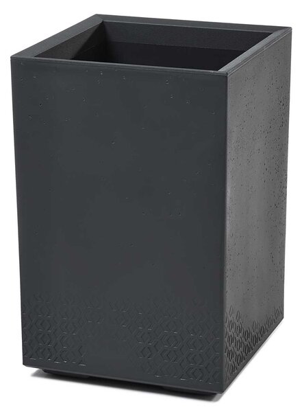 PLASTOVÝ KVĚTINÁČ NA KOLEČKÁCH BETONIQUE ECO 60X40X40 CM IMITACE BETONU ANTRACITOVÁ