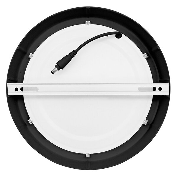 SOLIGHT LED mini panel CCT, přisazený, 18W, 1530lm, 3000K, 4000K, 6000K, kulatý černý