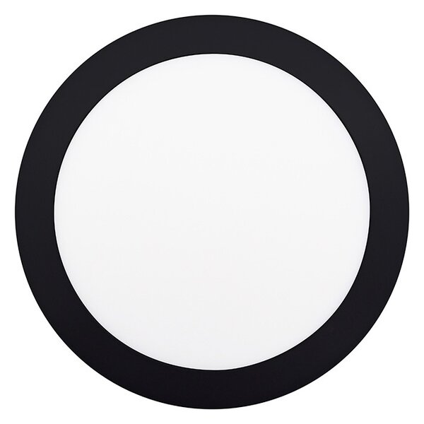 SOLIGHT LED mini panel CCT, přisazený, 18W, 1530lm, 3000K, 4000K, 6000K, kulatý černý