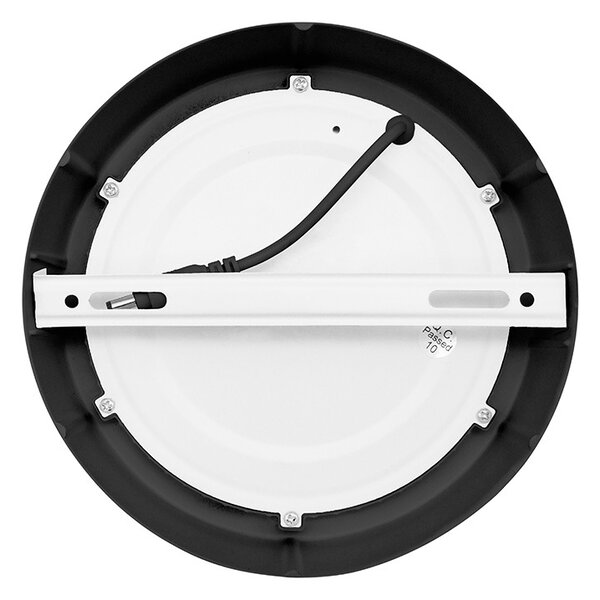 SOLIGHT LED mini panel CCT, přisazený, 12W, 900lm, 3000K, 4000K, 6000K, kulatý černý