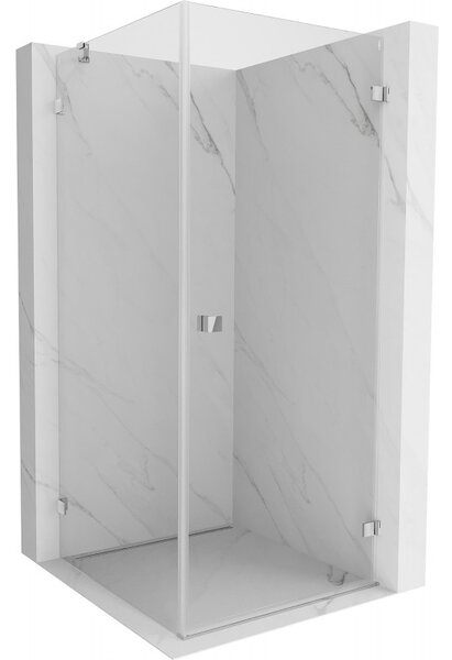 Mexen Lunar-B, pravostranný výklopný sprchový kout 70 x 70 cm, 8mm čiré sklo, chromový profil, 832-070-070-01-00-P