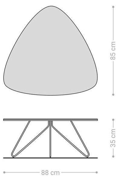 DELIFE Konferenční stolek Ekrem 88x85 cm keramika Laminam®Emperador Extra Lucidato tmavě hnědá Hairpin kov černá