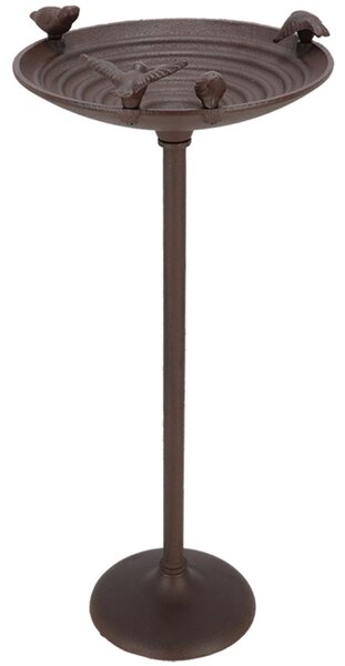 Napajedlo pro ptáky na noze Stripe, 60x27 cm, litina, hnědá