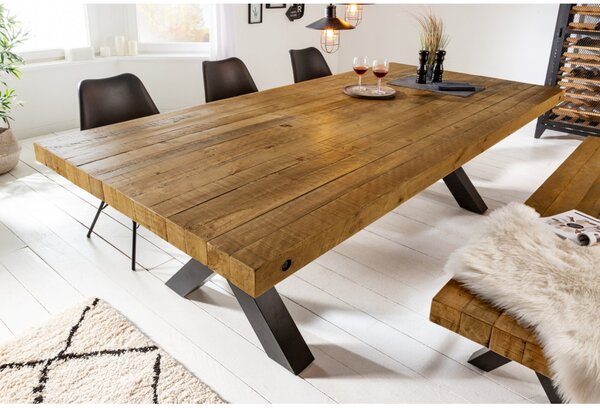 Massive home | Jídelní stůl Thor X Vintage Brown 240 cm masiv borovice 8cm tloušťka desky 43560