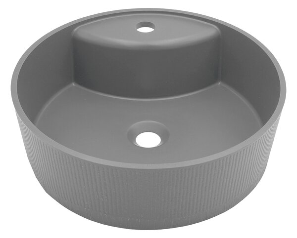 Laveo Cliff, granitové umyvadlo na desku 430x430x142 mm, šedá, LAV-VGC1510T