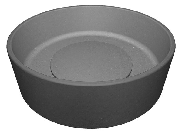 Laveo Perl, granitové umyvadlo na desku 360x360x115 mm, šedá, LAV-VGP1510T