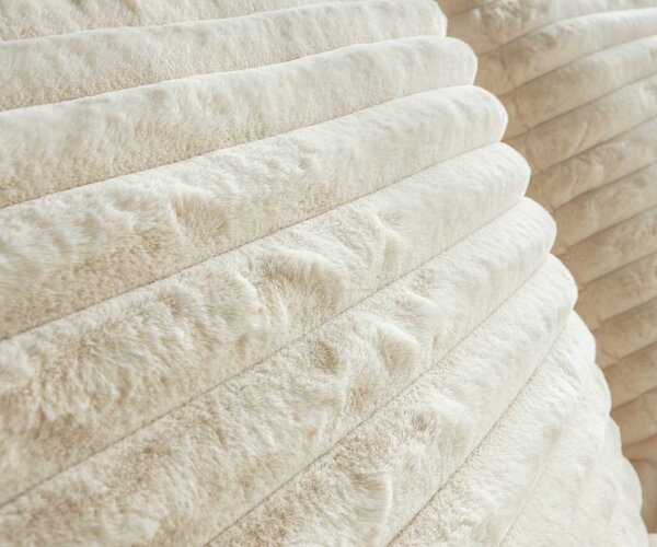 DELIFE Boxspring postel Dream-Well plyšový manšestr béžová 200x200 cm s taštičkovou pružinovou matrací a visco topperem