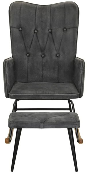 Houpací křeslo s taburetem BestBerg 339702 / 56 × 74 × 93 cm / černá
