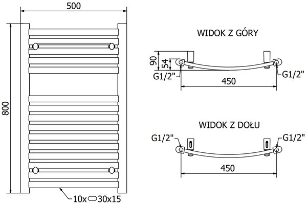 Mexen Helios, elektrické topné těleso 800 x 500 mm, 600 W, černá, W103-0800-500-2600-70