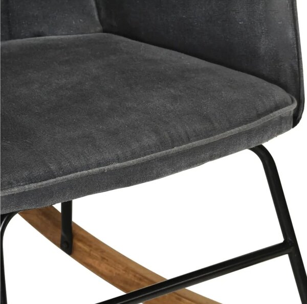 Houpací křeslo s taburetem BestBerg 339702 / 56 × 74 × 93 cm / černá