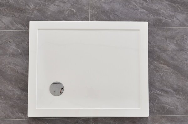Erga Laos, obdélníková sprchová vanička 90x80x5cm, akrylát, bílá lesklá, ERG-V06-ACR-8090S-WH-CR