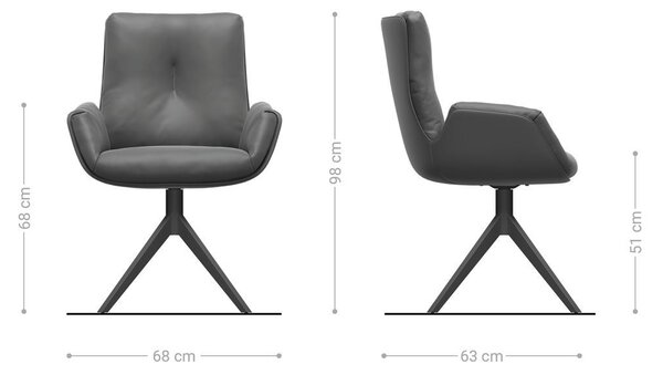 DELIFE Jídelní židle Clea-Flex kombinace materiálů tmavě béžová široká křížová podnož nerezová ocel 360° otočná