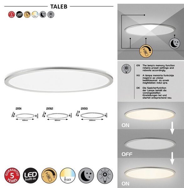 Rabalux LED stropní svítidlo Taleb 40W/3200lm/3000K-6000K/CCT/stmívatelné/dálkové ovládání