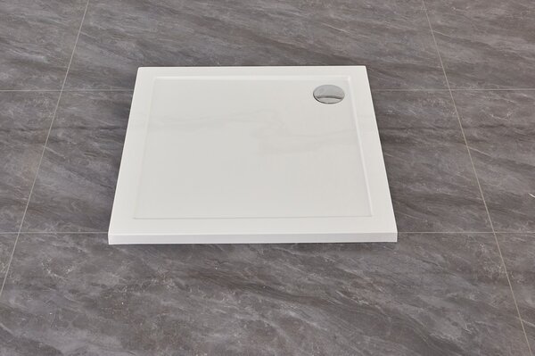 Erga Laos, čtvercová sprchová vanička 80x80x5cm, akrylát, bílá lesklá, ERG-V06-ACR-8080S-WH-CR