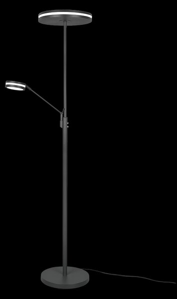 Trio 426510242 LED stojací svítidlo Franklin 1x35W+6,5W | 4100lm+650lm | 2700+3200+4000K - paměťová funkce, oddělené vypínače, nastavitelná teplota osvětlení, stmívatelné, antracit