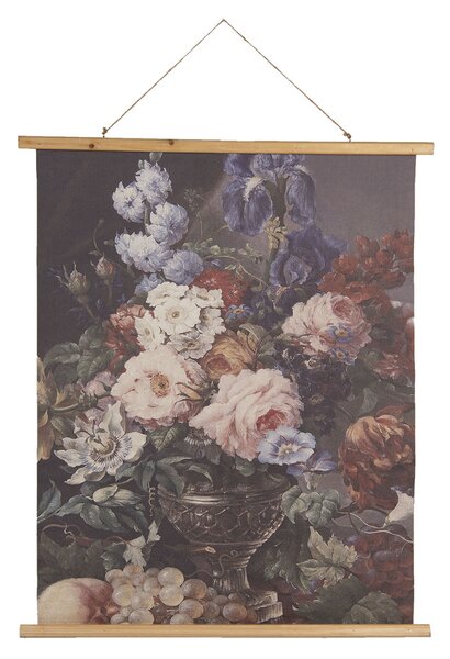 Závěsný textilní obraz květinové zátiší v retro stylu - 80*2*100 cm - Clayre & Eef