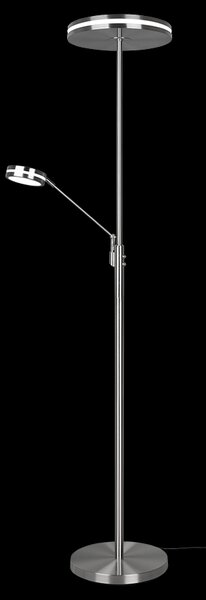 Trio 426510207 LED stojací svítidlo Franklin 1x35W+6,5W | 4100lm+650lm | 2700+3200+4000K - paměťová funkce, oddělené vypínače, nastavitelná teplota osvětlení, stmívatelné, matný nikl