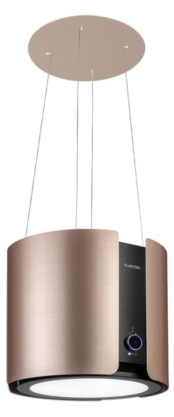 Klarstein Skyfall Smart, digestoř, 45 cm, ostrůvková, 402 m³/h, LED, nerezová ocel, zlatá